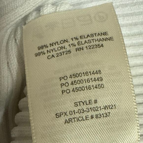 Aritzia Babaton White Rib Knit Mock Neck Crop Back Pullover Sweater Top Size XL - Picture 4 of 4